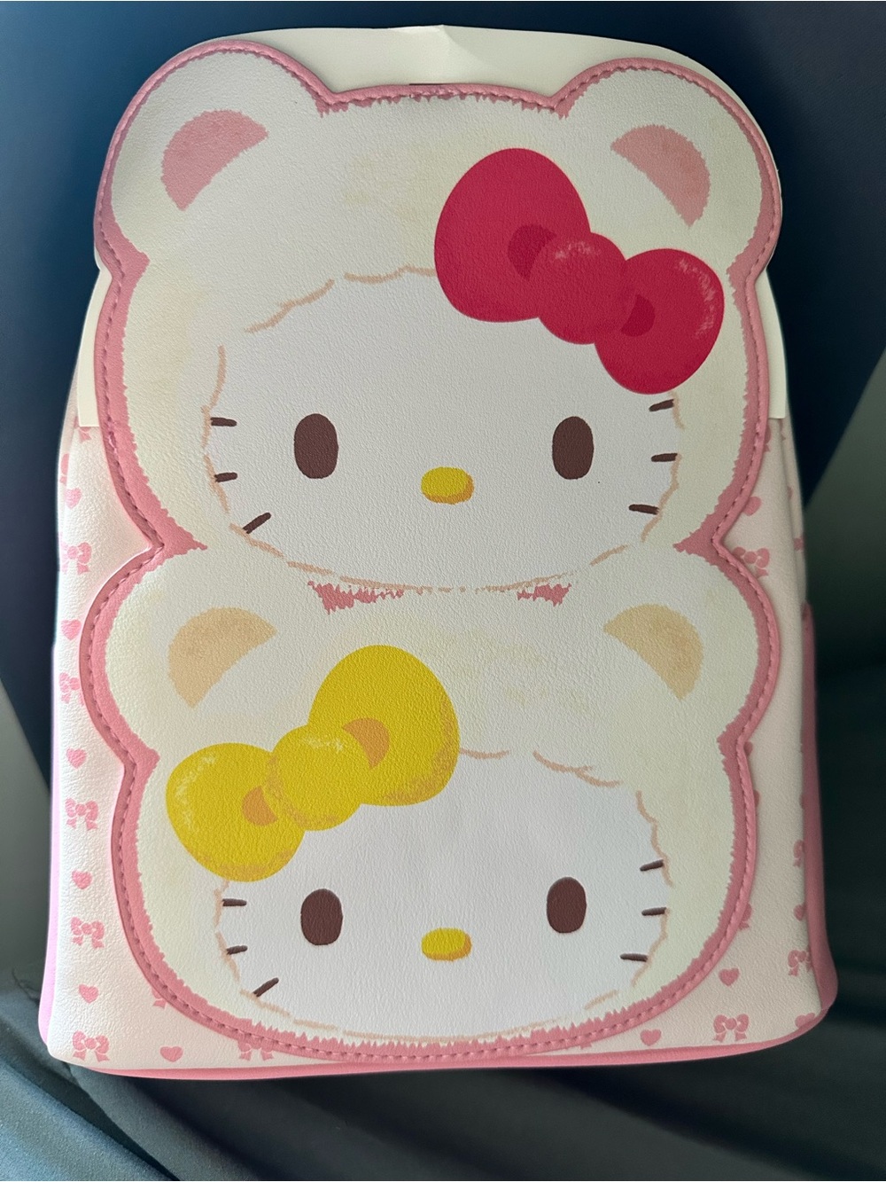 Loungefly Hello Kitty Double Bear Face Pink Kids Backpack